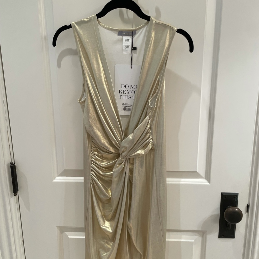 Hayden gold lame mini dress